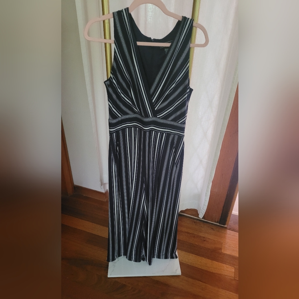 Jessica Howard Blue Striped Jumpsuit